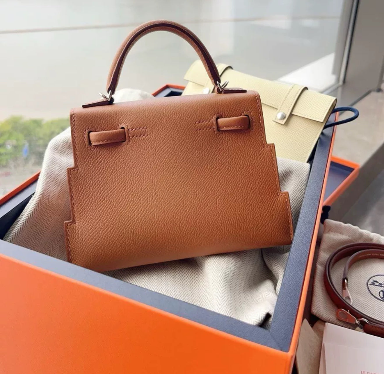 Hermès Kelly Doll Picto Gold/Zanzibar/Field/Milton Epsom Palladium Hardware