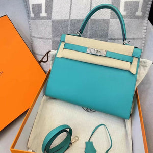 Hermes kelly 28 Vert Verone Epsom Leather Palladium Hardware