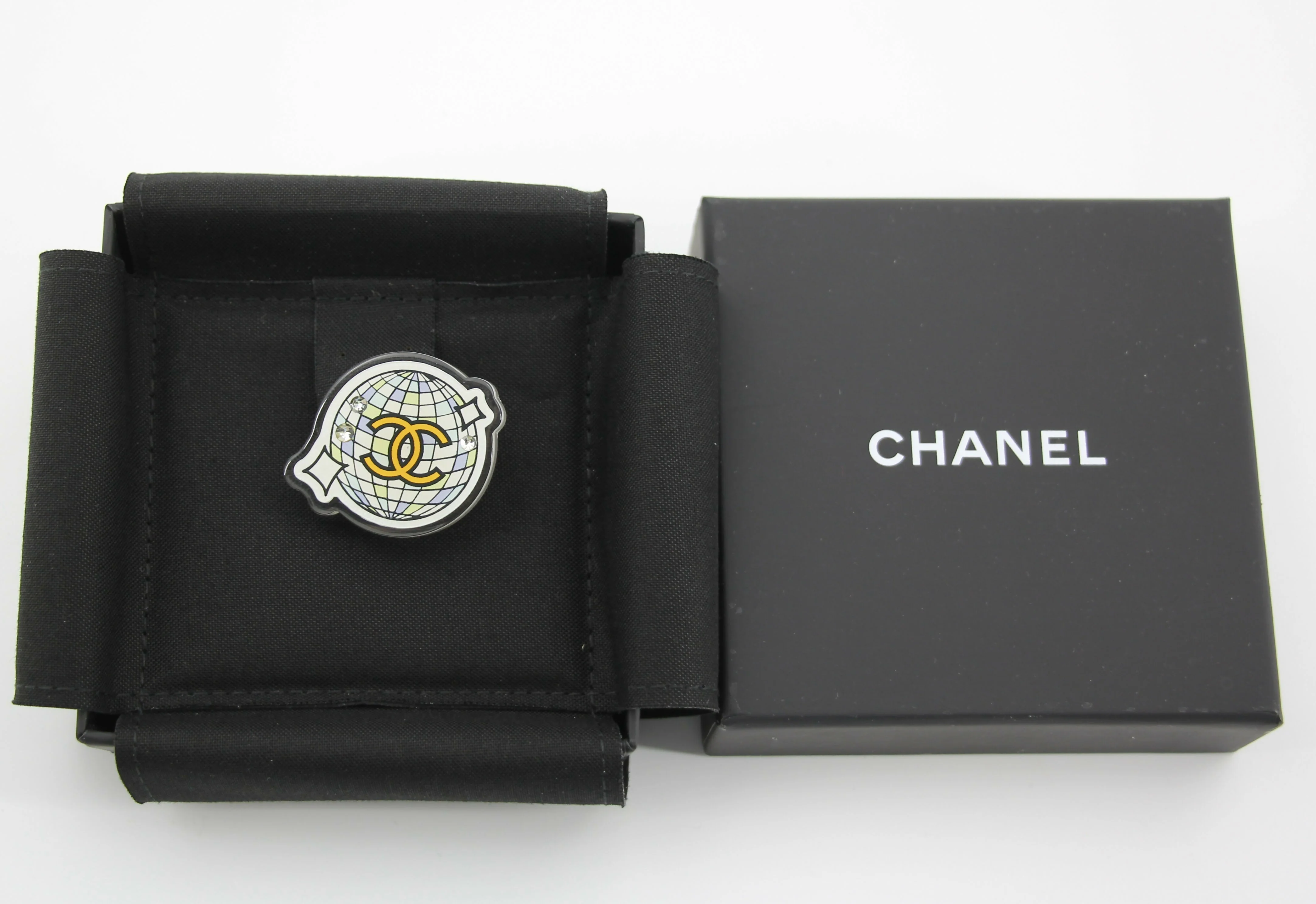 Chanel D24C Acrylic Spring/Summer Resort Collection Globe Brooch