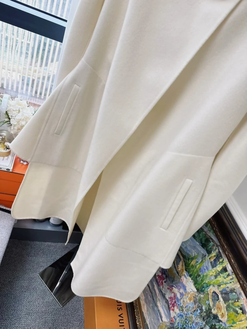 Hermes off-white cashmere coat