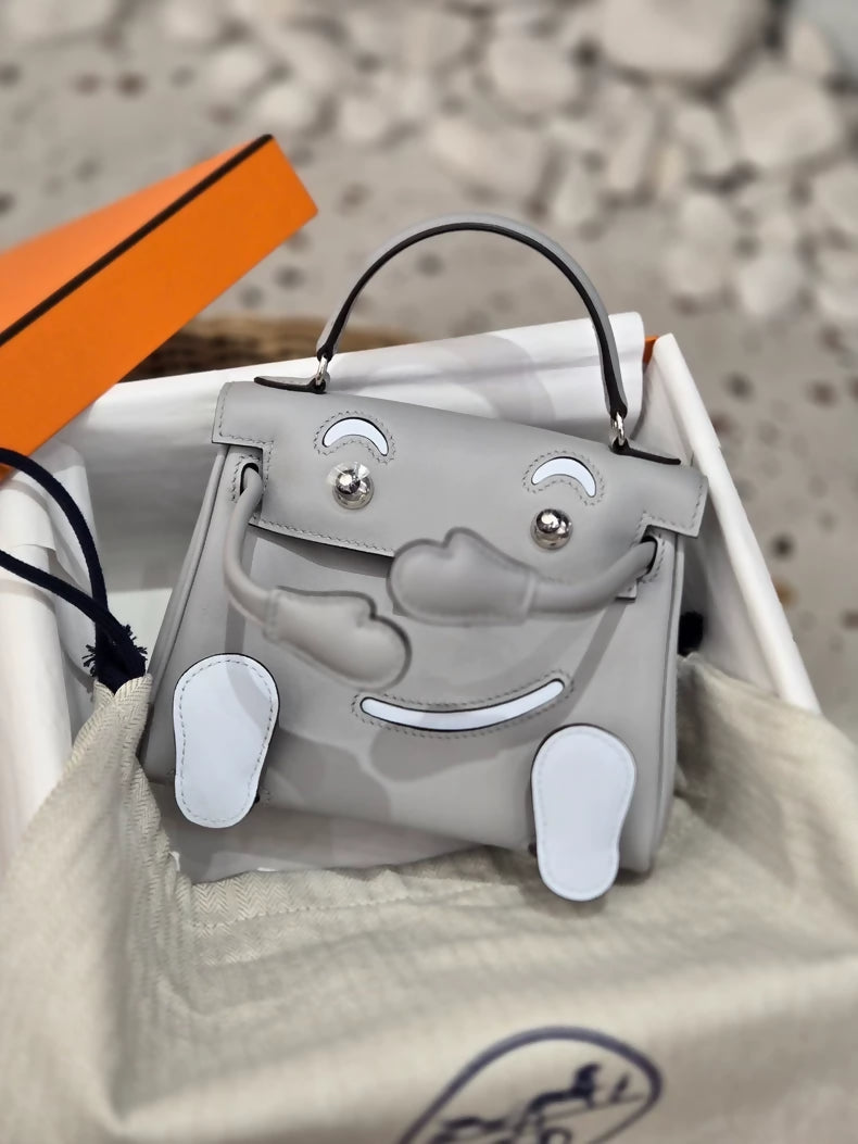 Hermès Kelly Doll 8U Glacier Blue T0 Haze Blue Swift Leather palladium hardware