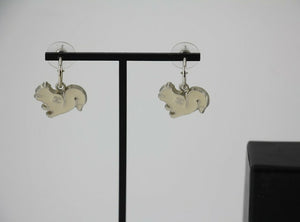 Chanel Vintage 03P  05A Enamel White Squirrel Earrings