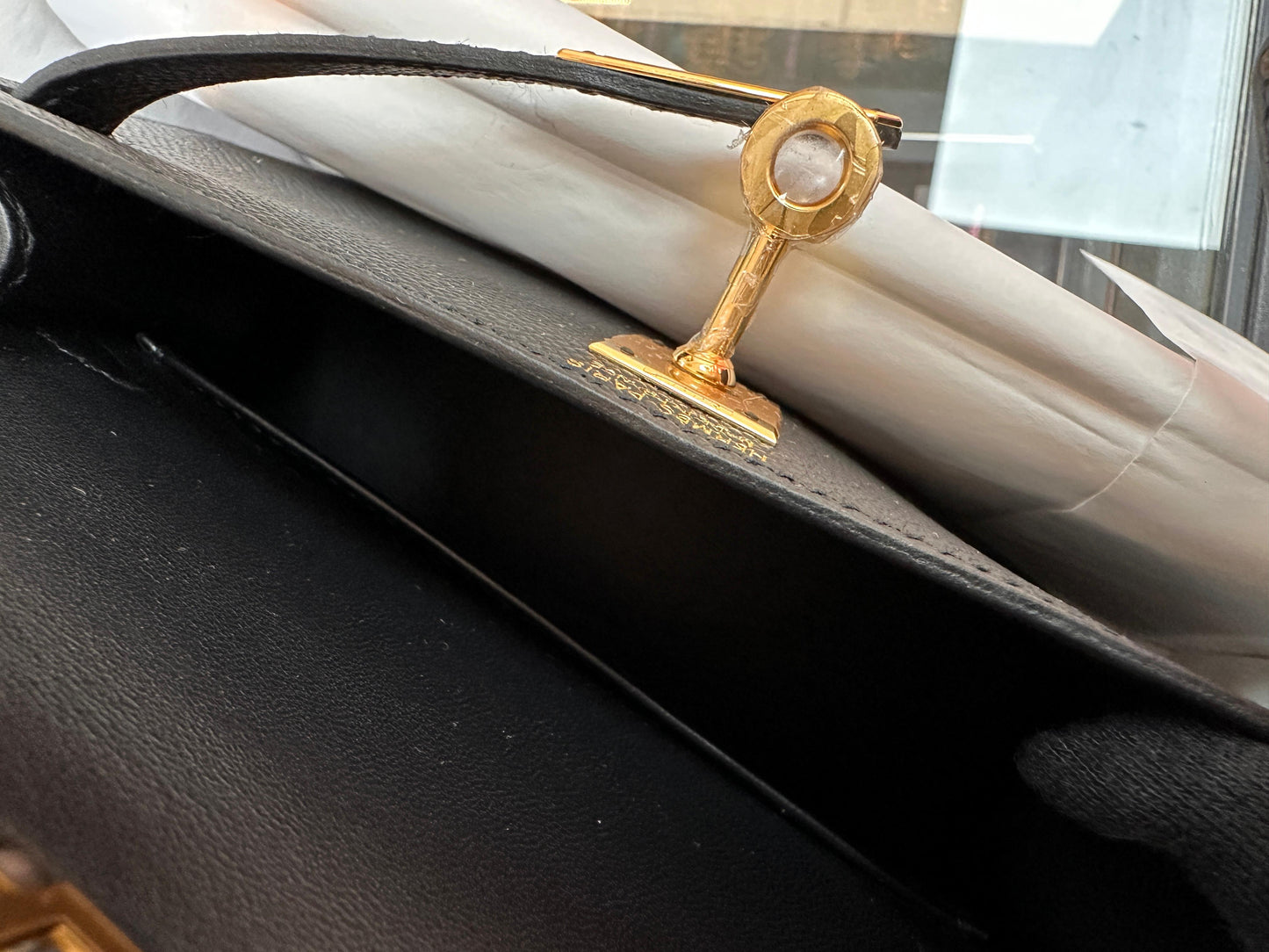 Hermès Kelly Black Epsom Mini Gold Hardware