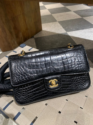 Chanel Vintage Medium double flap bag in Crocodile Leather