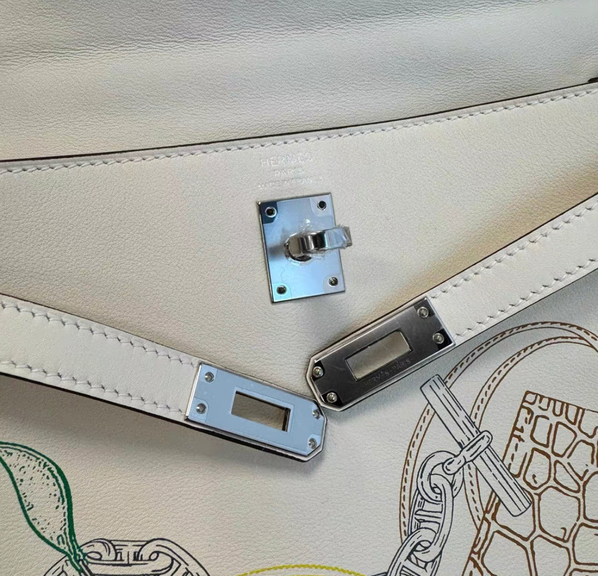 Hermes Kelly 25 Swift Nata In  Out handbag