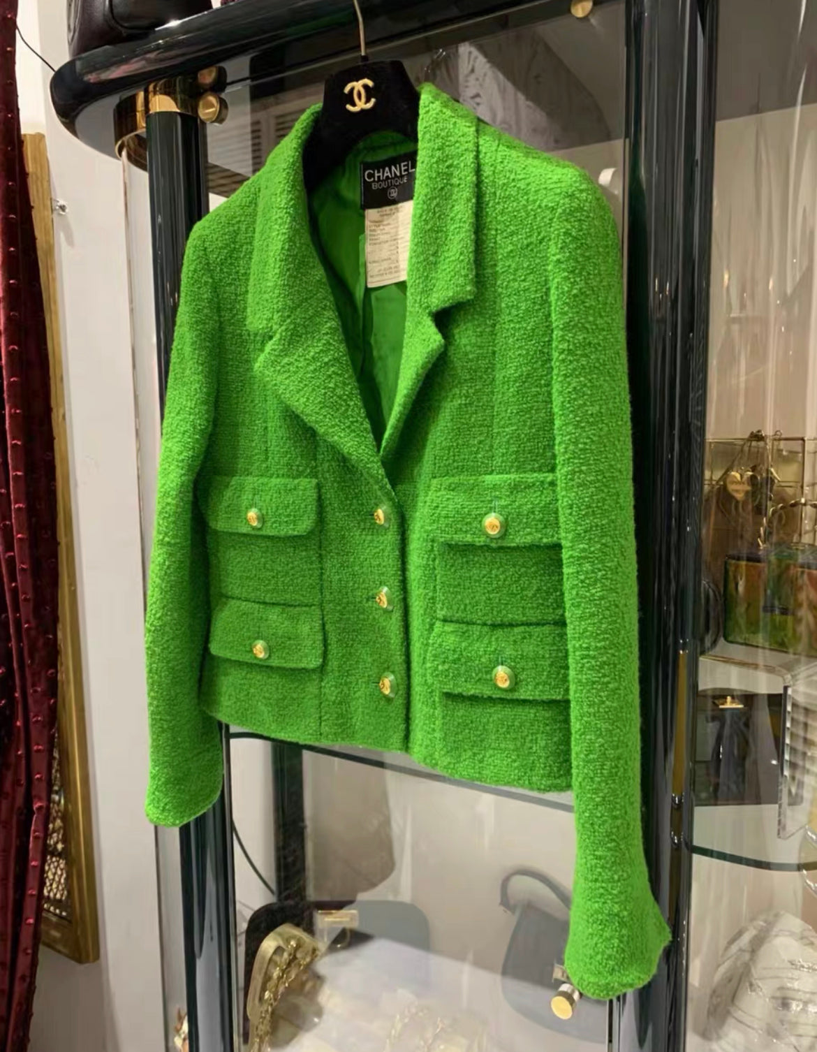 Vintage Chanel 93A Green runway jacket size 40
