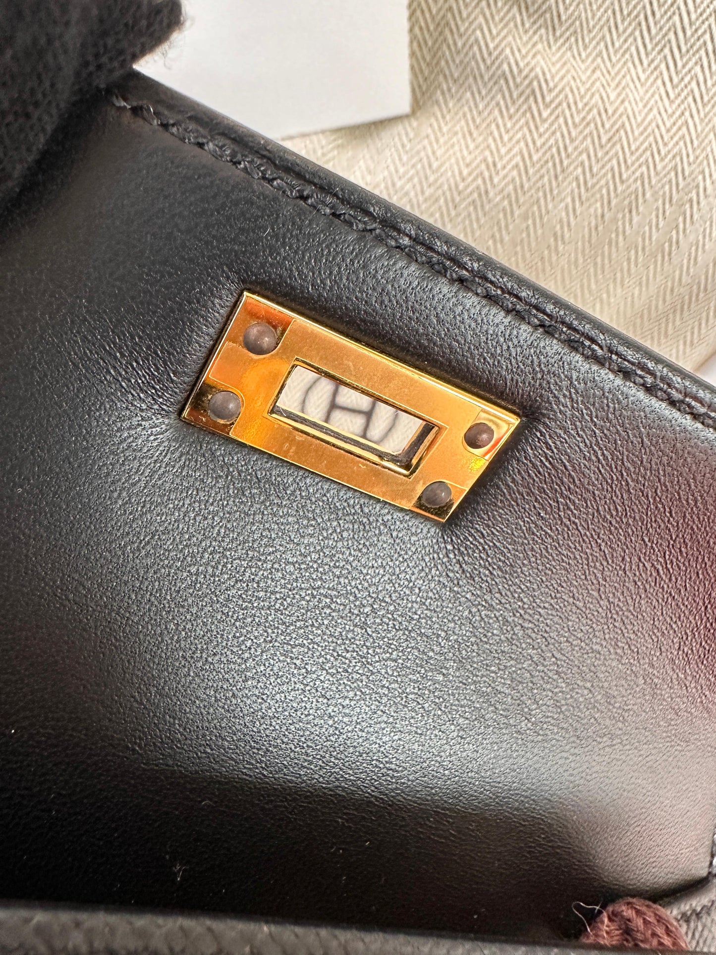 Hermès Kelly Black Epsom Mini Gold Hardware