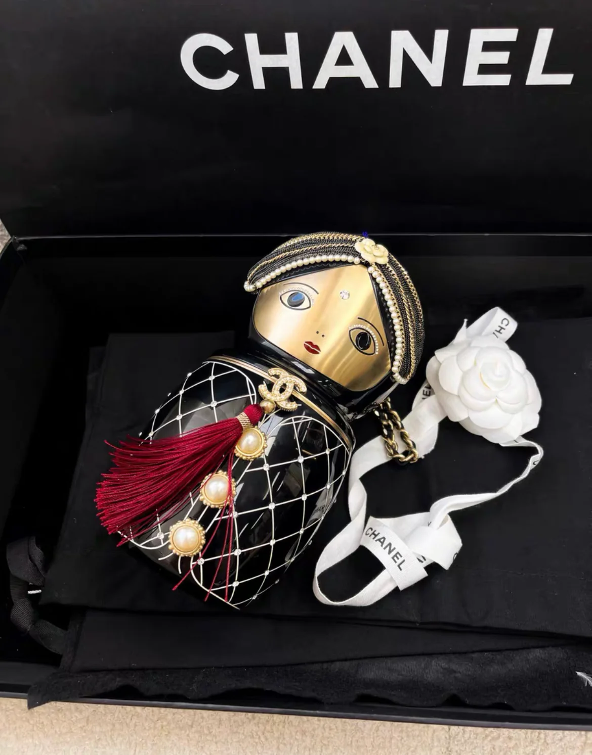 Chanel 2012 Paris-Bombay Black Lucite Métiers d’Art Matryoshka Runway Bag