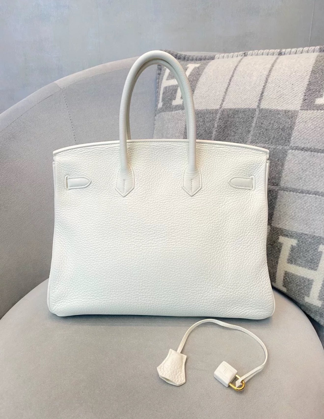 Hermès Birkin 35 White Togo Leather Gold Hardware