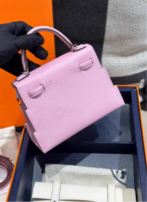 Hermès Picto Kelly Doll Quelle Idole Mauve Sylvestre, Lime, Nata and Chai Epsom Palladium Hardware