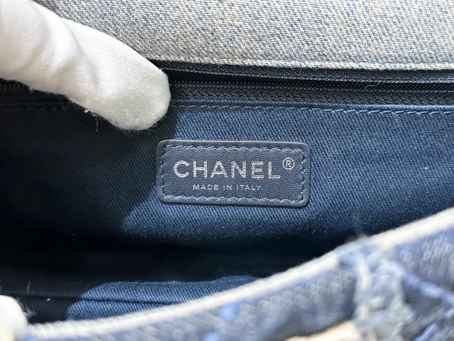Chanel Paris-Dallas Flap Bag in Blue Patchwork Denim with Aged Silver Hardware (2014)