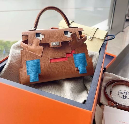 Hermès Kelly Doll Picto Gold/Zanzibar/Field/Milton Epsom Palladium Hardware