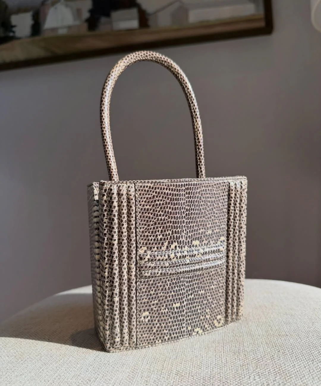 Hermes Pochette Cadena Ombre Lizard Gold hardware