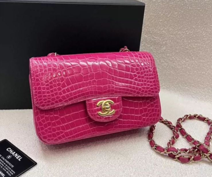 Chanel Pink Alligator Gold Hardware