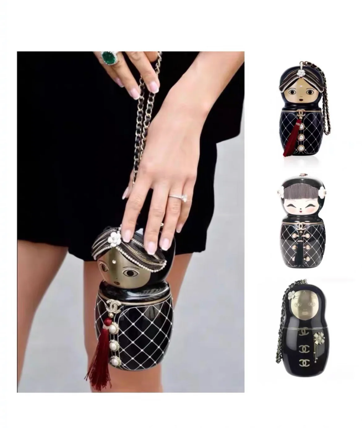 Chanel 2012 Paris-Bombay Black Lucite Métiers d’Art Matryoshka Runway Bag