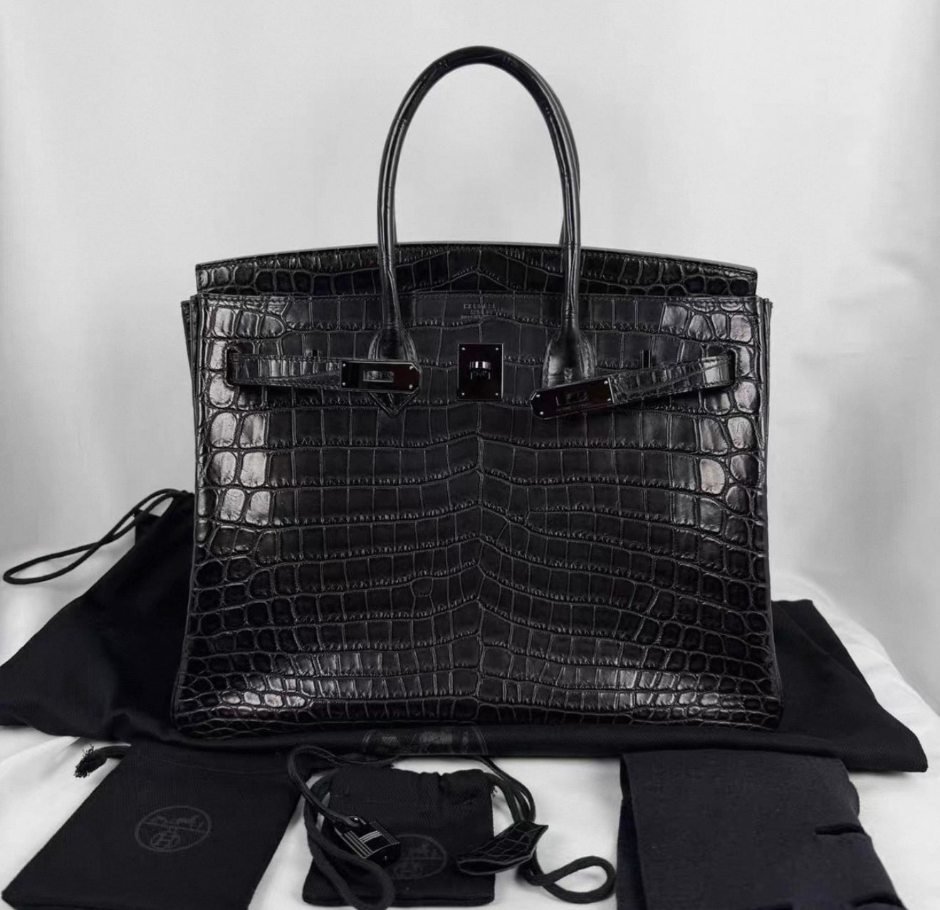 Hermès Birkin 35 SO BLACK Matte Crocodile Black PVD Hardware