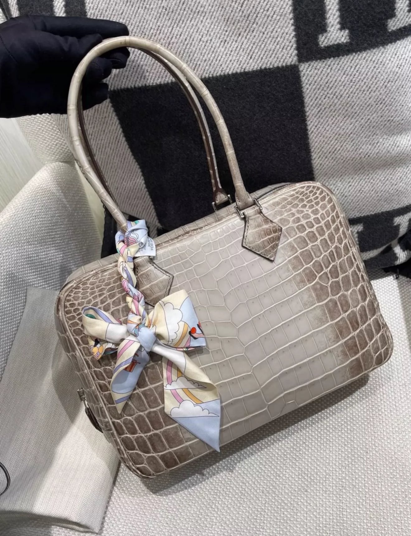 Hermes Plume 28 Bag Gris Cendre Himalaya Gray Very Rare