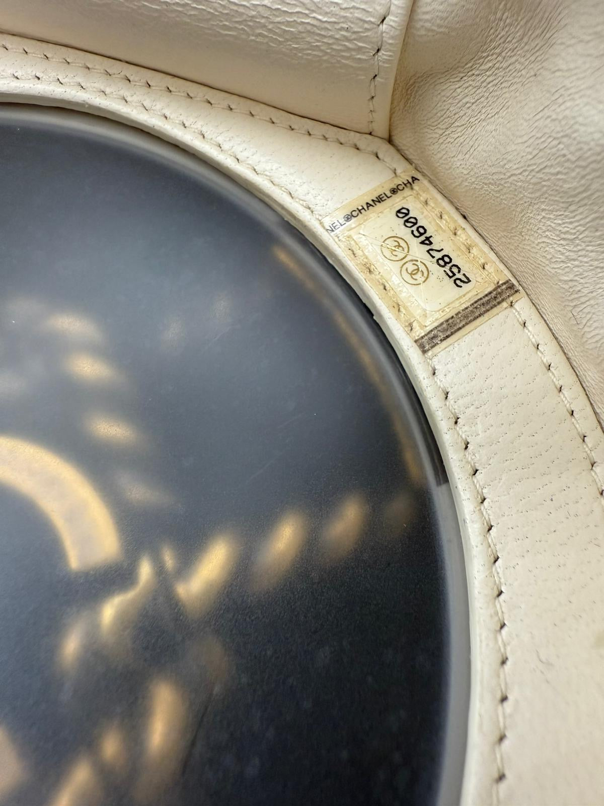 Chanel White Strass and Resin Nautical Wheel Minaudière Bronze Hardware, 2018 Métiers Dart