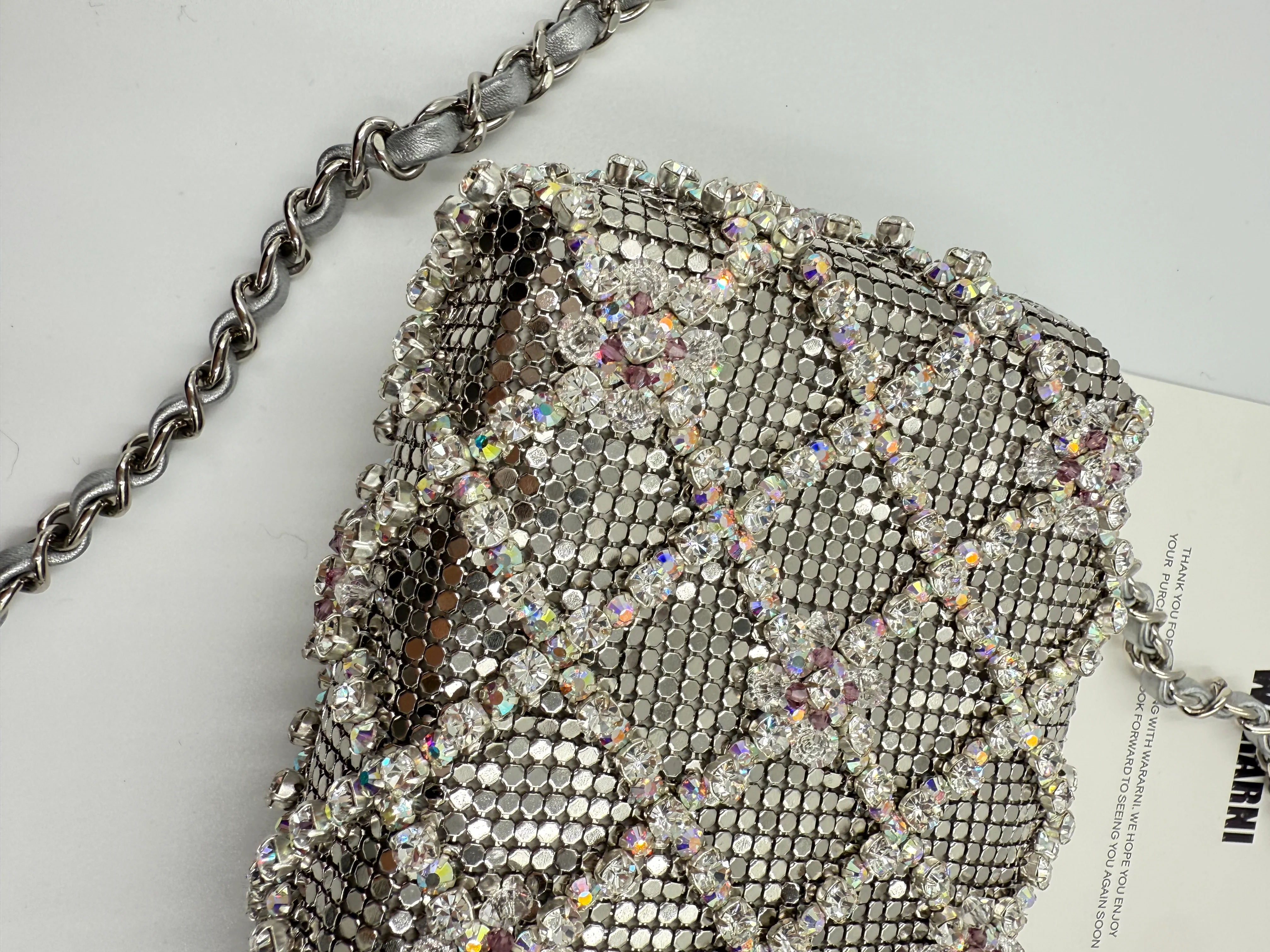 Chanel 22 diamond quilting silver-tone CC Mini Flap Bag