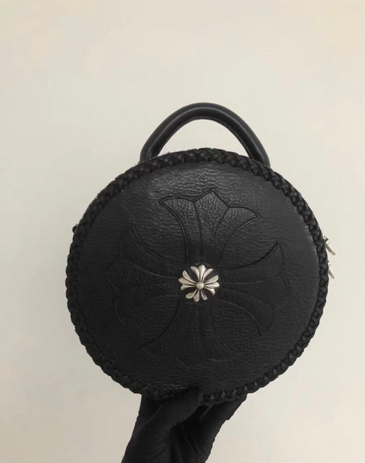 Chrome Heart Black disc round bag