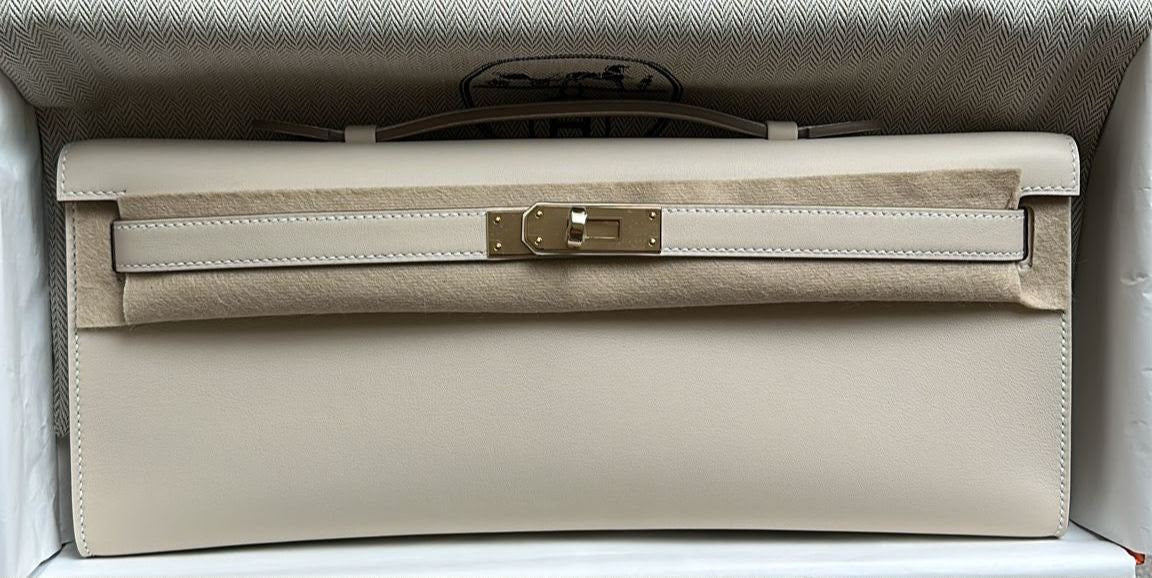 Hermès Kelly Cut Craie Swift Permabrass hardware