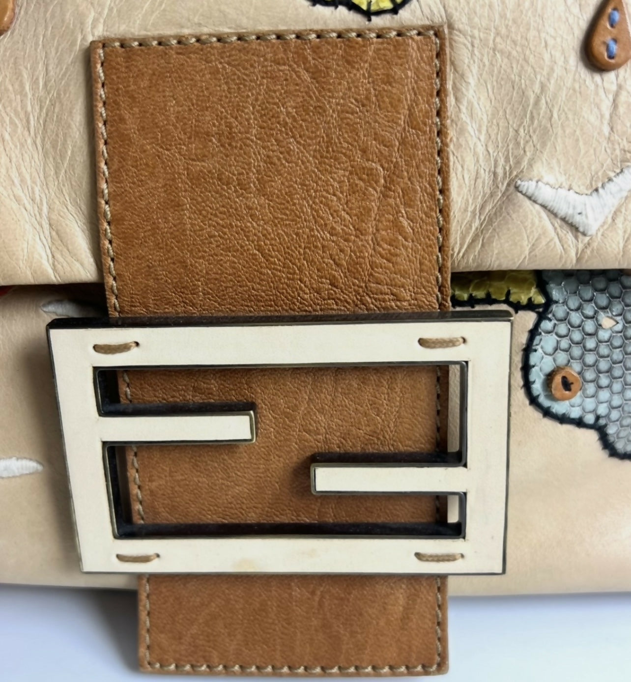 ULTRA RARE FENDI MAXI RAINBOW WHIPSTITCH EMBROIDERED 3WAY BAGUETTE BAG