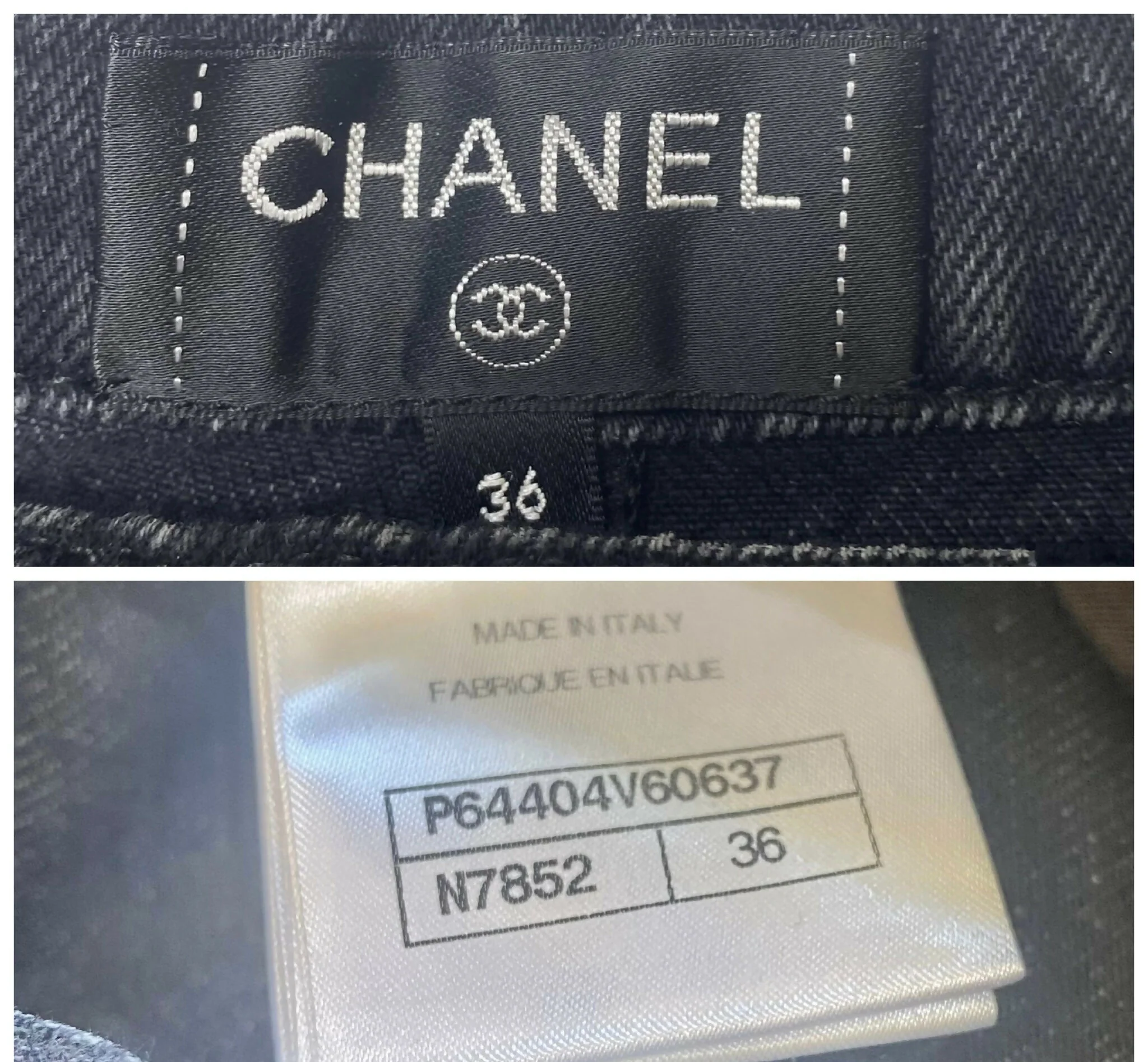 Chanel 2020 Black Denim Velvet Trim Sailor Jeans FR 36
