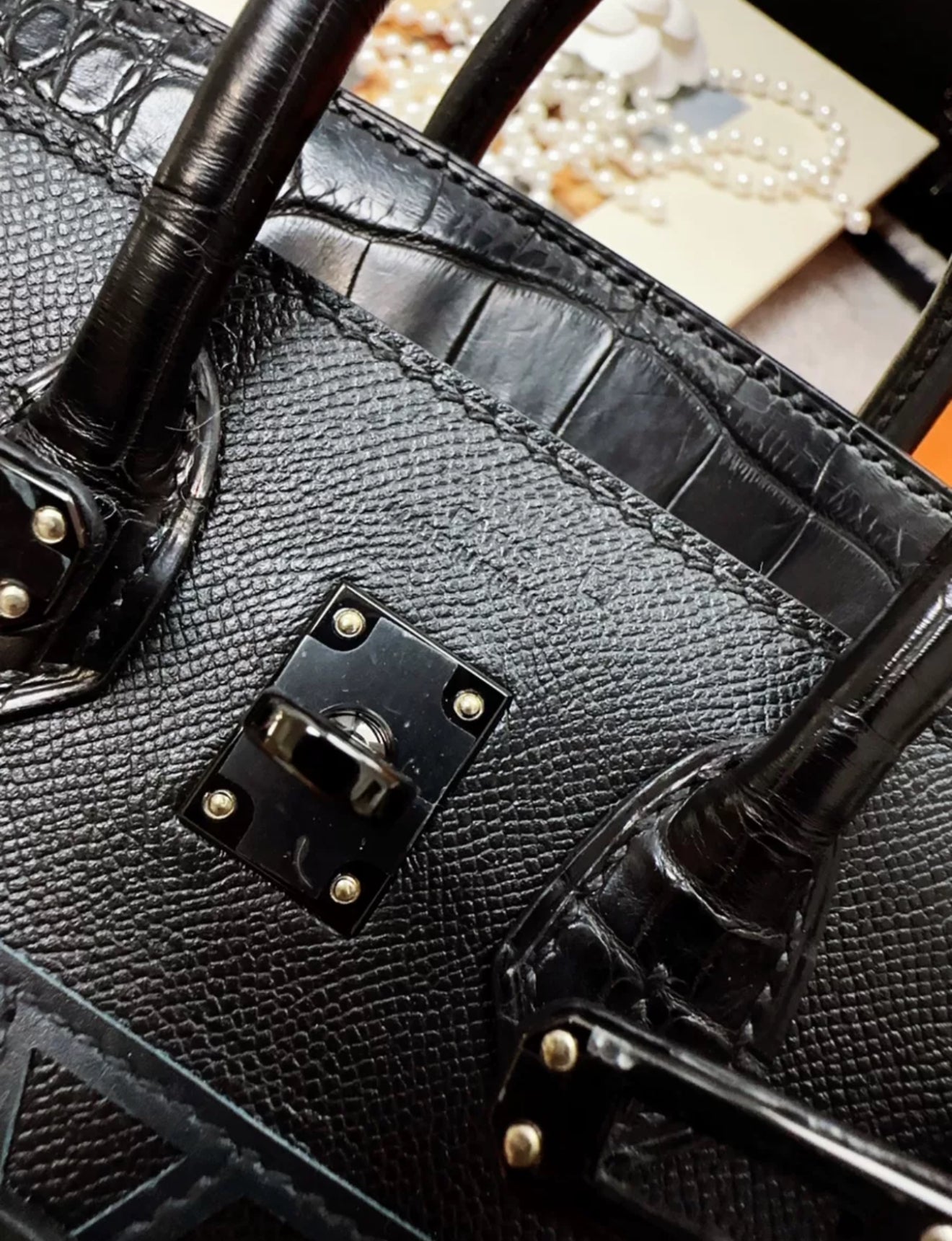 Hermès Night Sac Faubourg Birkin 20 SO BLACK Matte Alligator