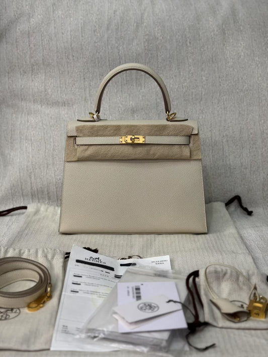 Hermes Kelly 25 Crai Epsome leather gold hardware