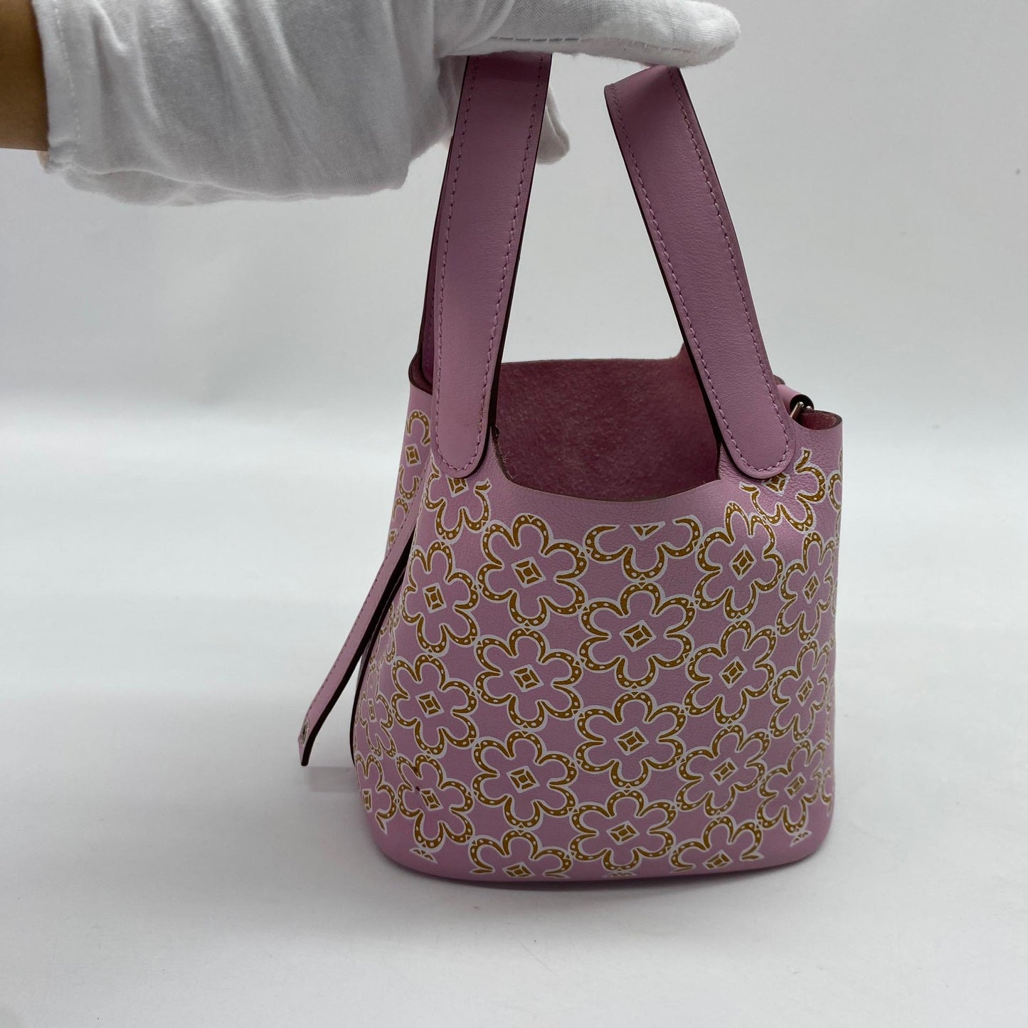 HERMÈS LUCKY DAISY MICRO PICOTIN 14, SWIFT, MAUVE SYLVESTRE