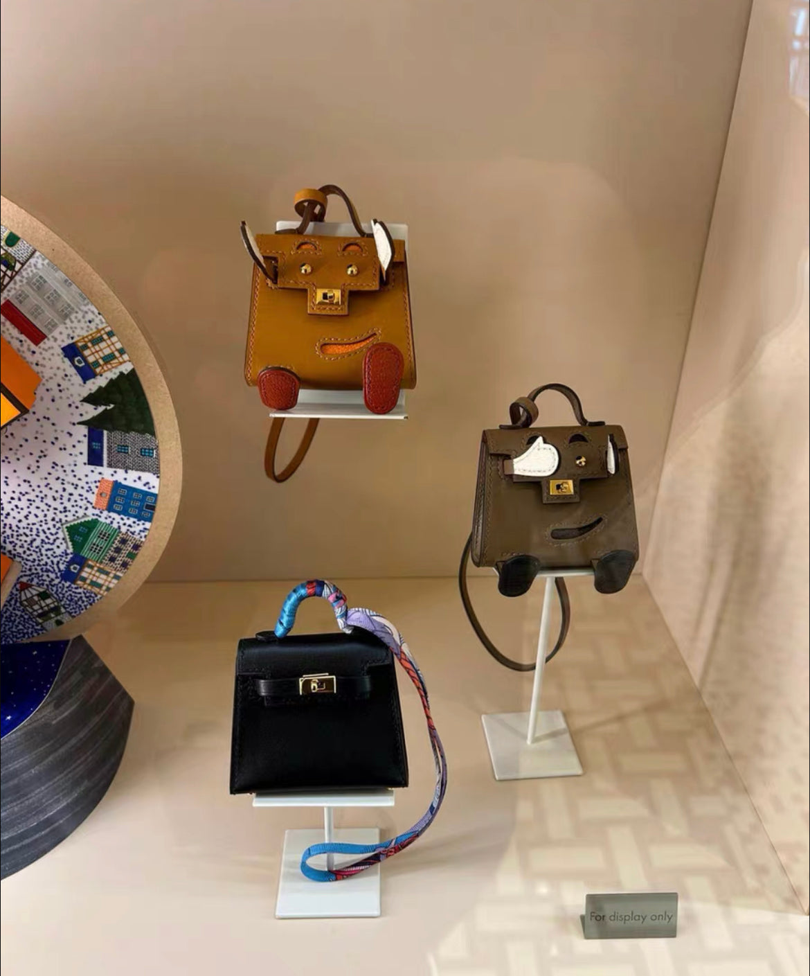 Hermes Limited Edition Quelle Idole Doll Bag Charm Sable Mushroom Havane Black