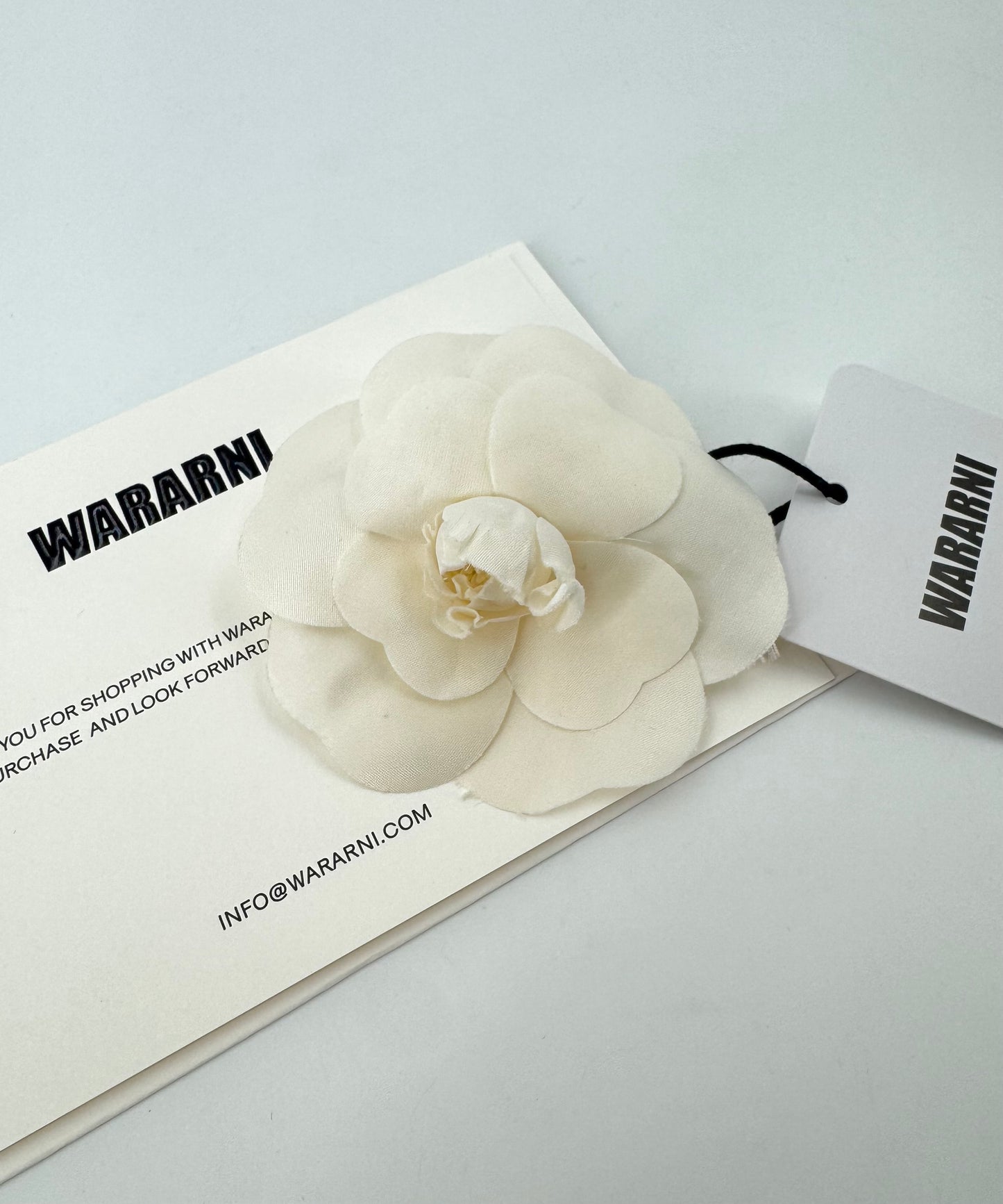 Chanel Vintage 81-85 Silk White Camellia Brooch