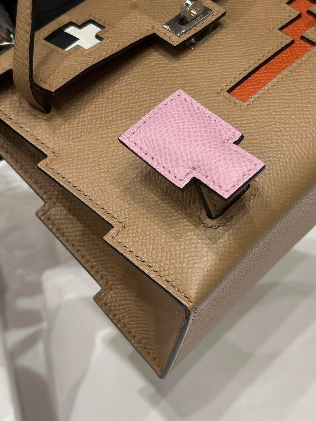HERMÈS PICTO KELLY DOLL QUELLE IDOLE CHAI, MAUVE SYLVESTRE, BLEU CELESTE AND TERRE BATTUE EPSOM PALLADIUM HARDWARE