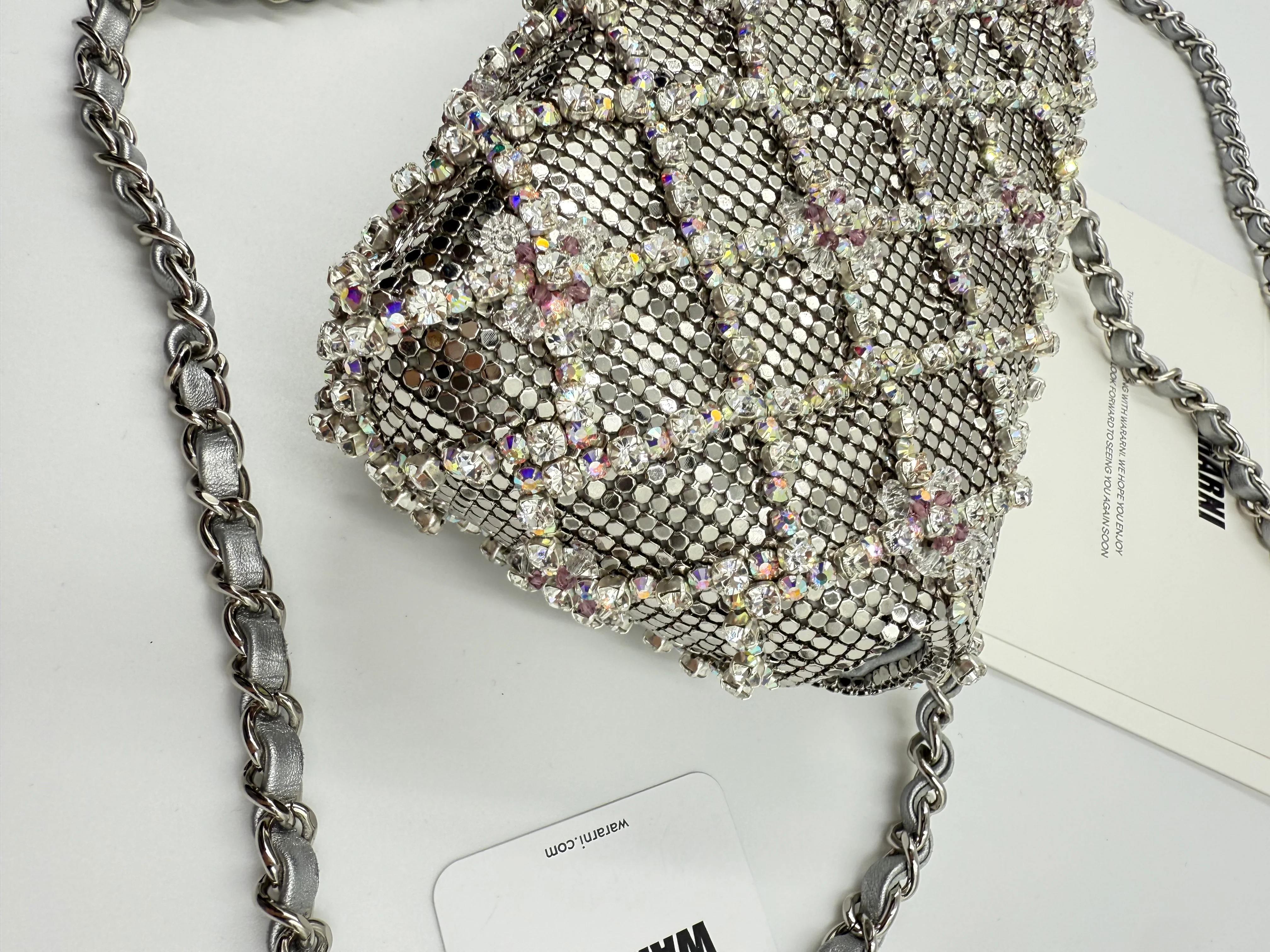 Chanel 22 diamond quilting silver-tone CC Mini Flap Bag