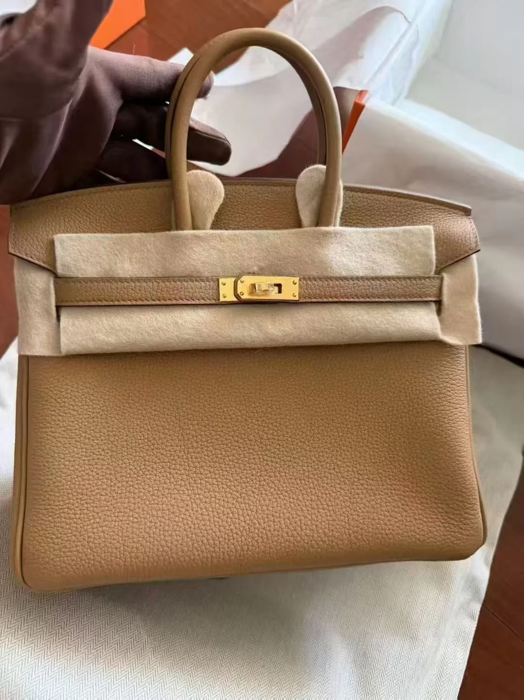 Hermes Birkin 25 Biscuit Togo Gold hardware