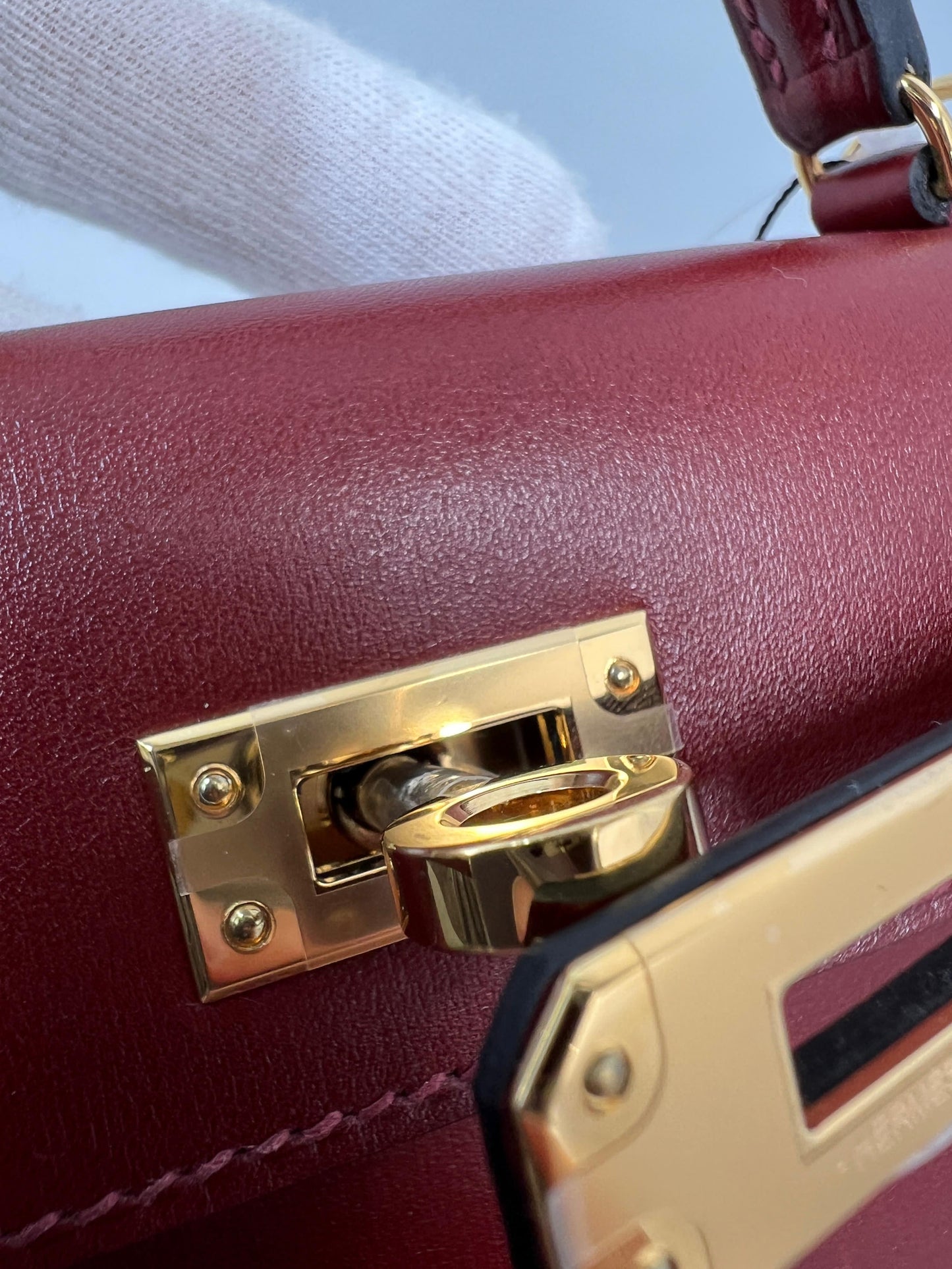 Hermès Mini Kelly Bordeaux (Rouge H) Box Leather Gold Hardware