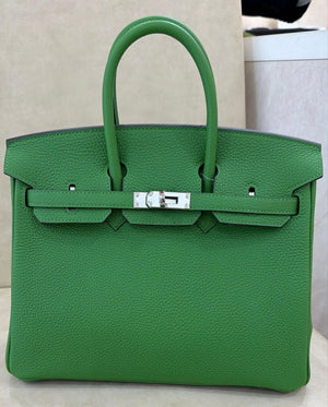 Hermes Birkin 25 Vert Yucca Togo Palladium hardware