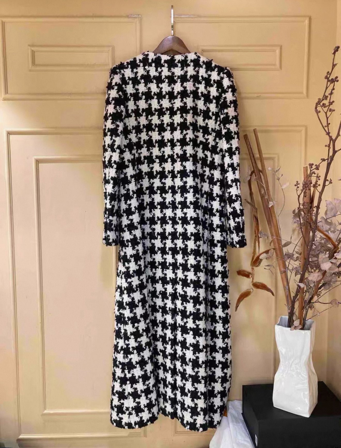 Rare Chanel 2021 Black  White Long Coat/Dress 40