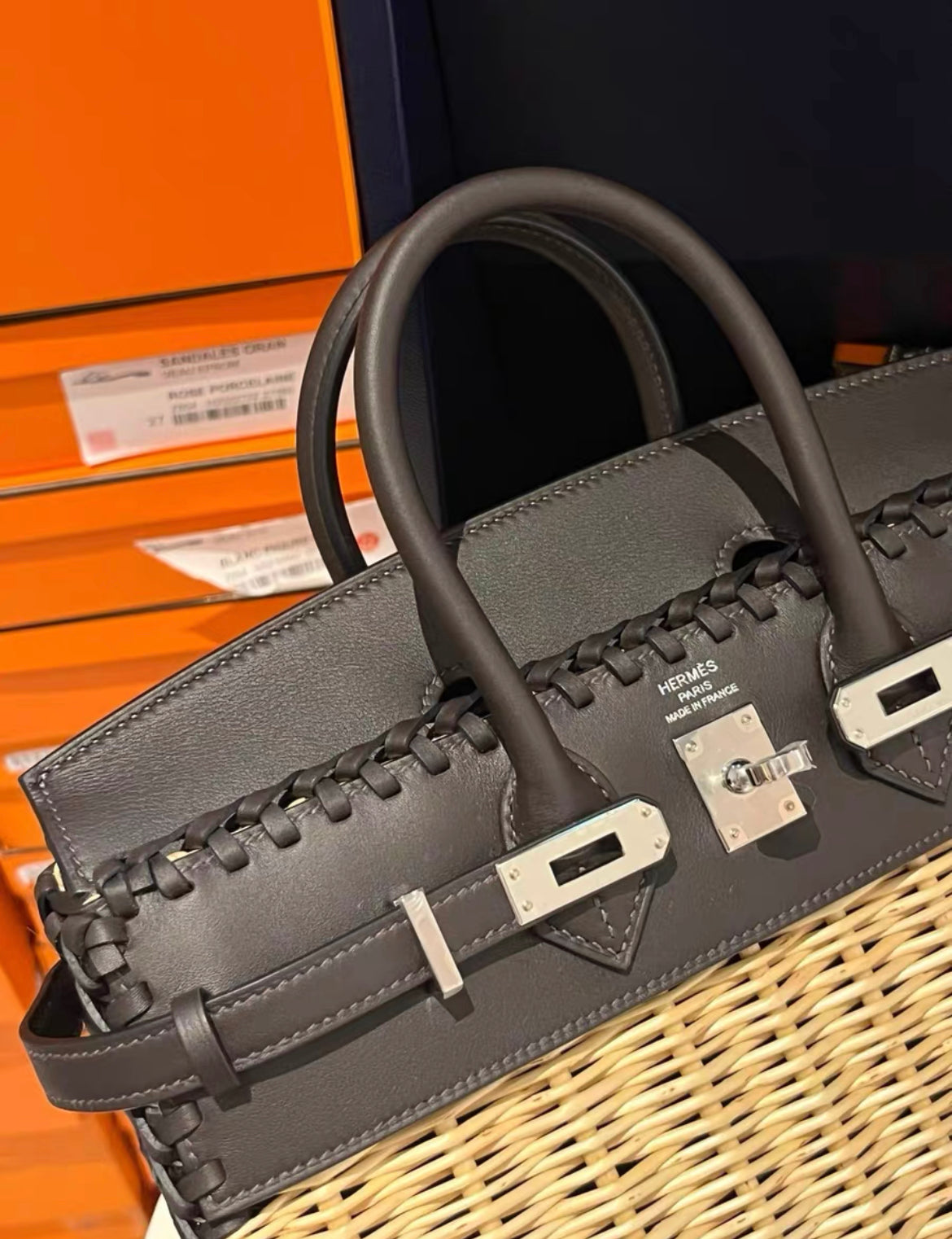 Hermès Birkin 25 Picnic Osier Wicker Rouge Sellier Swift Palladium Hardware