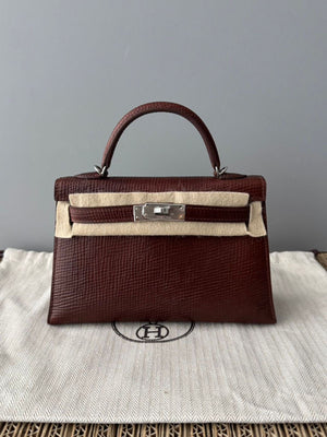 Hermes Mini Kelly 20 Terre Volynka Palladium Hardware