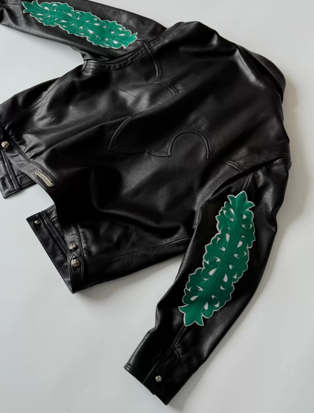 Chrome Hearts Floral Cross Western Leather Jacket