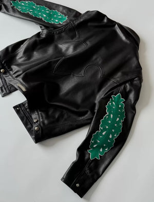 Chrome Hearts Floral Cross Western Leather Jacket
