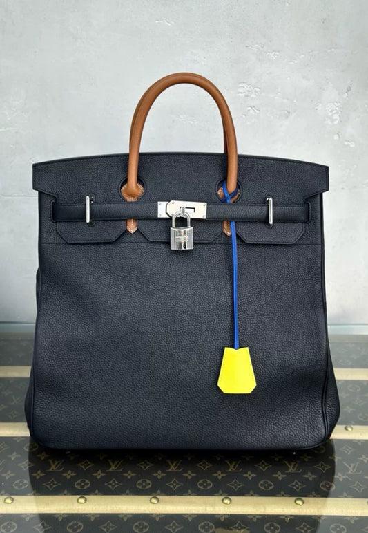 Hermès Birkin HAC 40 Black  Gold  Blue Royale Togo
