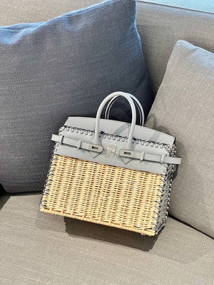 Hermès Birkin 25 Sellier Picnic Bleu Glacier Swift leather palladium hardware