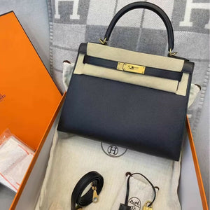 Hermes kelly 28 Black Epsom Leather Gold Hardware