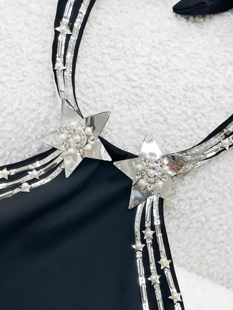 Chanel 24C Black Top with silver Star