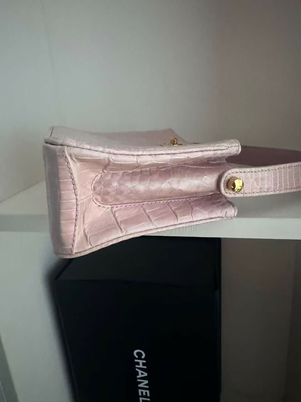 Chanel Vintage Alligator Top Handle Mini Flap Bag
