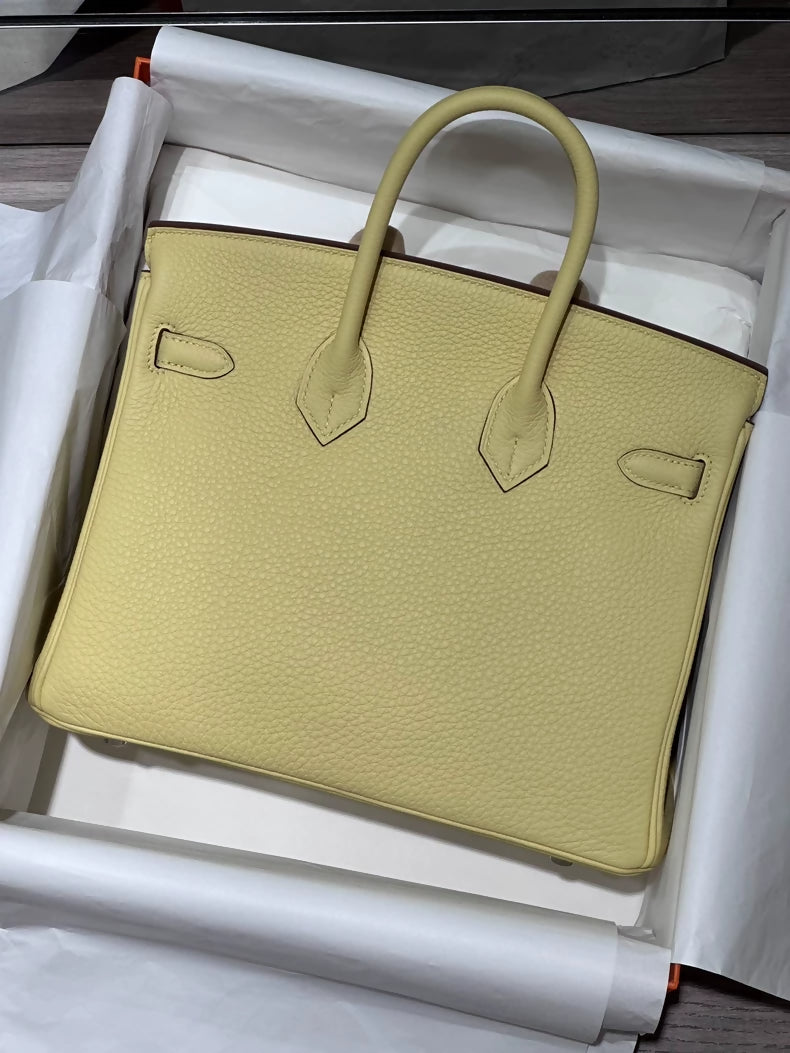 Hermes Birkin 25 1Z Jaune Poussin togo leather palladium hardware