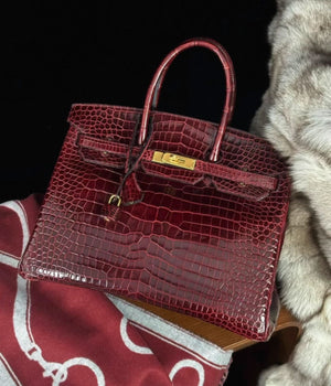 Hermes Birkin 35 Rouge H Shiny crocodile leather Gold Hardware