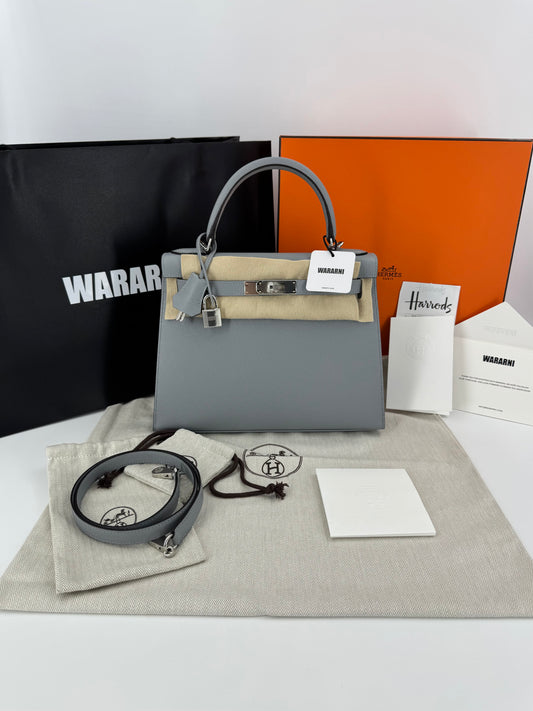 Hermès Kelly 28 PO GRIS PANTIN Epsom leather sellier palladium hardware